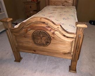 Awesome Rustic Twin Bed with Texas Star ;)