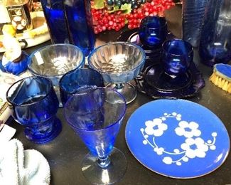 Cobalt blue glassware