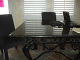 Granite Top table w/4 chairs (computer on table not for sale)
