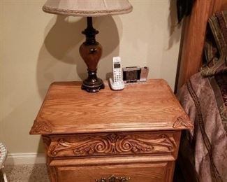 Oakwood Interiors Furniture Side Chest. Lamp. 