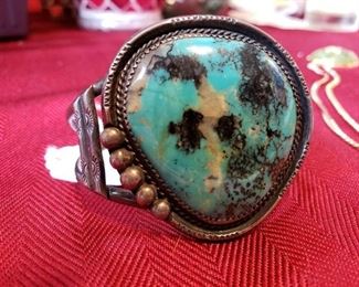 Turquoise and Nickel Silver Bracelet