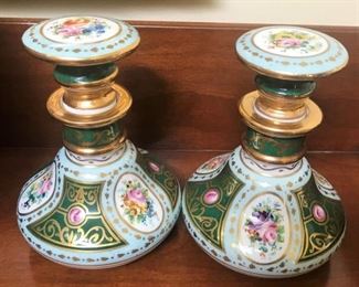 Marked french porcelain bottles w/stoppers