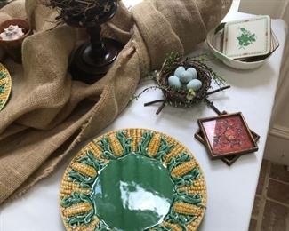 Tiffany & Co plate made in portugal, bird-themed decor, more