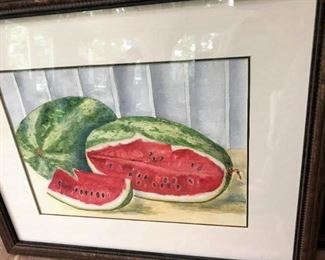 Signed original watercolor titled "From My Patch" by Jean Murray