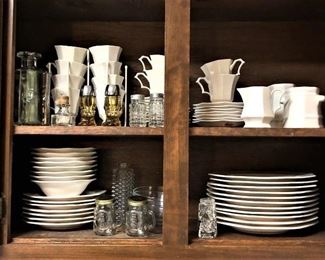 kitchen items, china and glassware