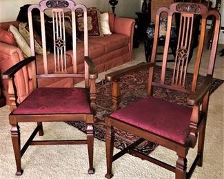antique oak arm chairs