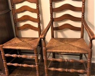 ladder back chairs and maple table