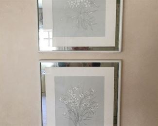 4 signed beautifully framed florals