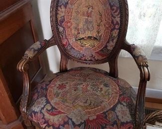 Fabulous Antique Needlepoint Style Chair