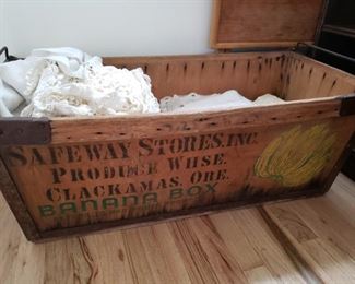 Now this is something wonderful! Antique Banana Box from Safeway Stores. It is huge and in fairly good condition.