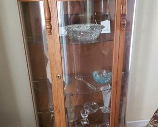 Reproduction of Curved Glass Curio Cabinet