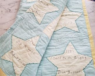 Judy Garland's Movies on a Quilt once owned by Judy Garland