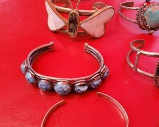 Turquoise, Butterfly and Sterling Silver Bracelets