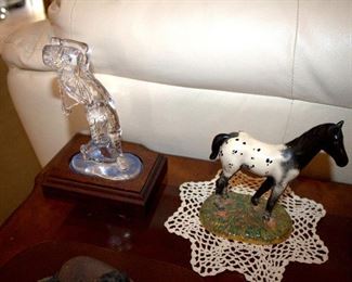 Waterford Crystal golfer figurine, Royal Doulton "Appaloosa Foal" figurine 