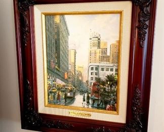 Thomas Kinkade "San Francisco, Late Afternoon at Union Square" small framed canvas print