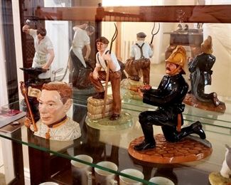 Royal Doulton "Blacksmith", "Farmer", "Fireman" figurines - "King George VI Coronation" limited edition mug