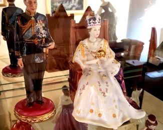 Royal Doulton "Prince Albert, Duke of York", "Queen Elizabeth II Coronation" limited edition figurines