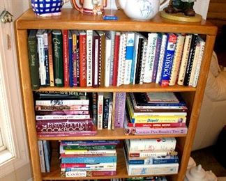 Small bookcase, lots of cookbooks