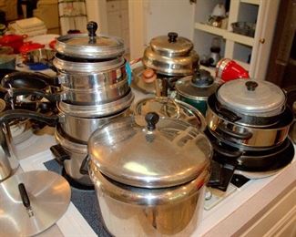 LOTS of nice cookware - stainless, Farberware, etc.