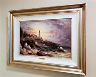 Thomas Kinkade "Clearing Storms - Seaside Memories IV" signed limited edition 109/240 Renaissance Edition canvas print - includes Certificate of Authenticity.