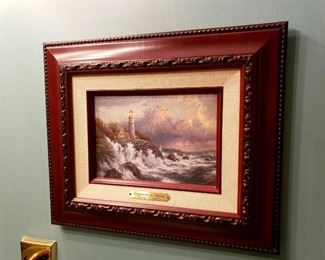 Thomas Kinkade "Conquering the Storms" small framed canvas print