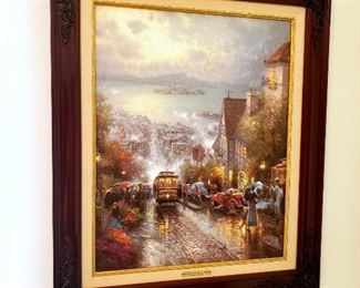 Thomas Kinkade "Hyde Street and the Bay, San Francisco" framed canvas print