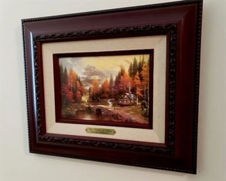 Thomas Kinkade "The Valley of Peace" small framed canvas print