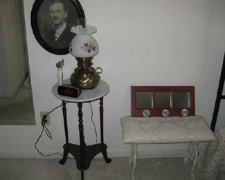 lamp has hand painted, artist signed shade