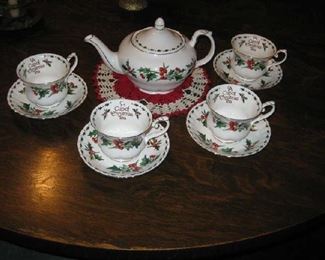 A Christmas tea set