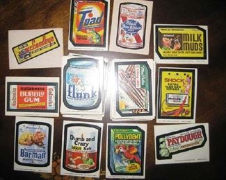Sampling of Topps collector cards (decals, stickers) from the 70-80's, over 100 total