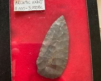 Archaic Knife Arrowhead Native American 8000-3000BC 2.75in	2.75in	