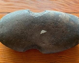 6in Native American stone Axe Head Grooved	