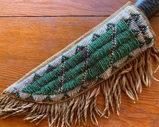Native American Skinning Knife w/ Beaded Sheath