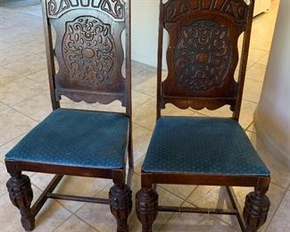 2 Antique Carved Chairs PAIR