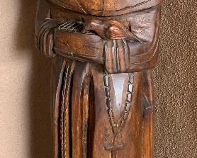 St Francis hand Carved Wood Statue 41in H