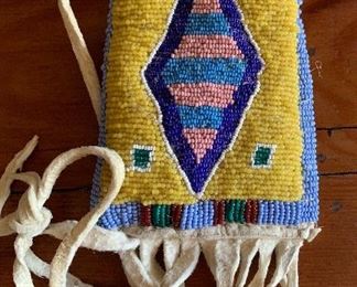 1950 Native American Beaded Pouch	 