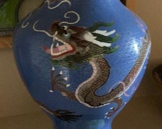 18in Cloisonne Dragon Vase