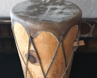 Handmade Wood and Rawhide Tom Tom Drum	 