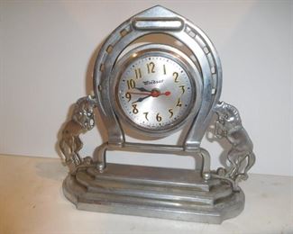 Art Deco chrome horse clock