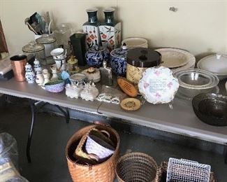 baskets, vases, platters, bowls