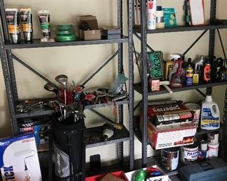 golf clubs, garage items