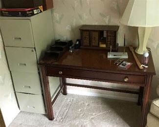 file cabinet, desk, desk accessories, lamp