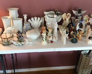 vases, decor, angels