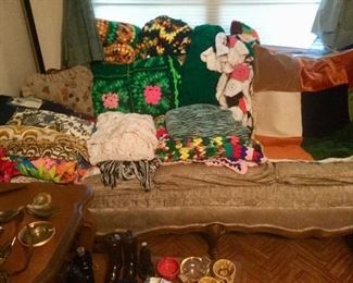 Handmade Afghans, Shawls, Blankets and Quilts.  Prices Range From:  $9.00 - $120.00