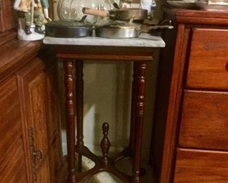 Marble Top Butler's Table: (29"h x 14"w x 14"d): $60.00