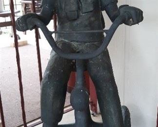 Life Size Bronze Statue of "Tomboy" on Tricycle