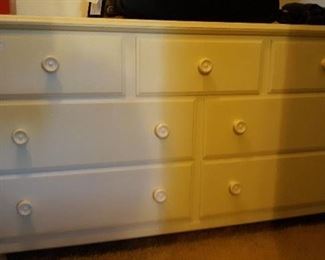 White Bedroom Set with Dresser, Queen Bed, Night Stand and Armoire 