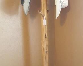 Hand Carved Cedar Clothes Tree, Numerous Cowboy Hats also priced for sale