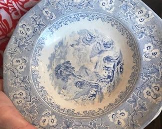 Flow Blue Shallow Bowl