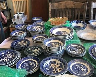 Large array of Flow Blue China